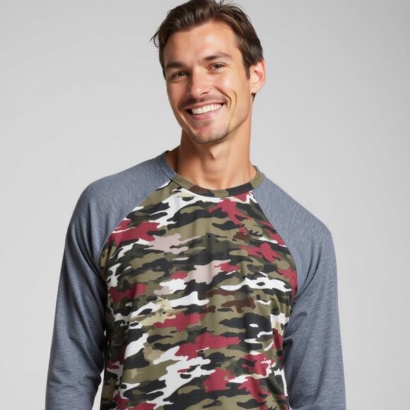 Converse x Futura Placeholder 1 Tee Small Black Camo Raglan SleeveStreetwear - Picture 2 of 5